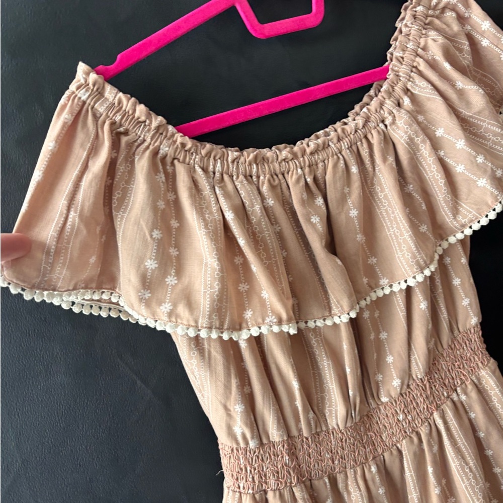 Pink Lily Floral Boho Smock Waist Romper - Picture 2 of 9